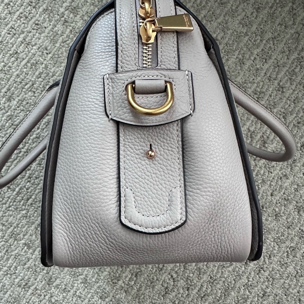 Kate Spade New York Gramercy Racing Stripe Plaid Twill Satchel - Mushroom/pink - Picture 6 of 10